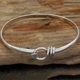 Circle loop sterling silver bangle