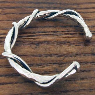 Unusual silver cuff bracelet