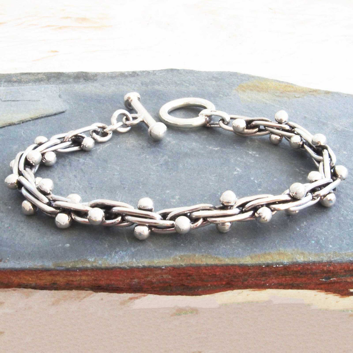 Duo 4mm Ball Silver Bracelet Main image