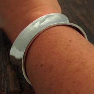 Sterling silver chunky handmade cuff bracelet