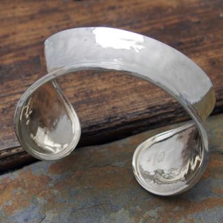 Hammered Silver Cuff Bracelet