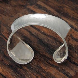 Mexican Silver hammered torque cuff 