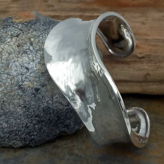 Handmade Sterling Silver Hammered Bracelet