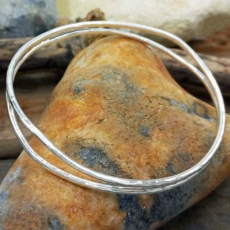 Handmade Hammered Silver Bracelet