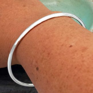 Large Polished Mexican Silver Bangle