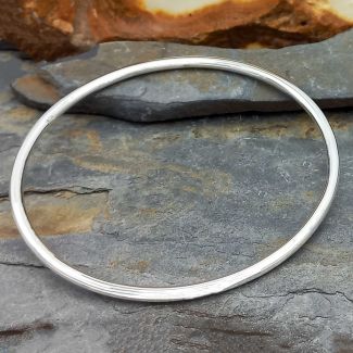 Handmade Polished Silver Bangle
