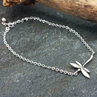 Handmade Dragonfly silver bracelet