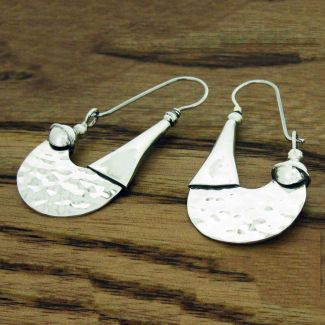 Tribal Hammered Silver Earrings