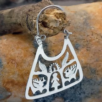 Unusual tree of life handmade earrings