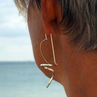 Handmade statement corkscrew earrings