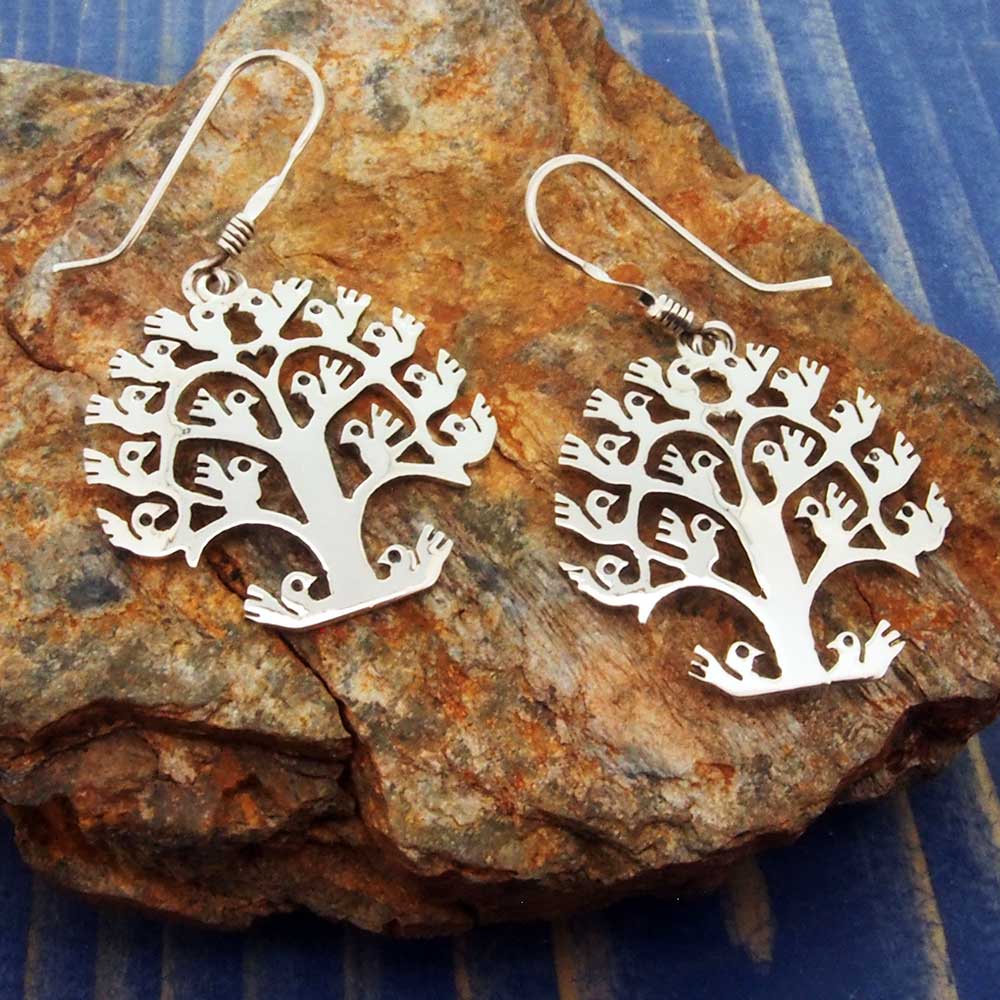Mexican unusual tree earrings Main image