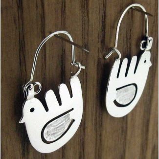 unusual silver dove earrings