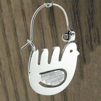 Handmade silver bird earrings