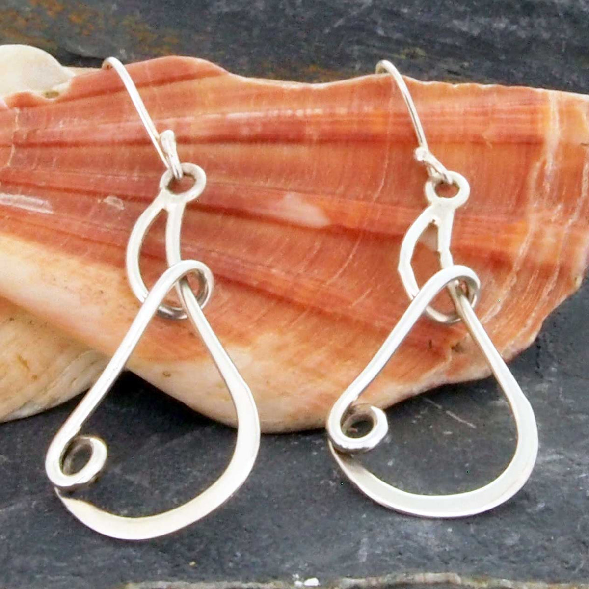 Teardrop Bubble Silver Earrings Main image