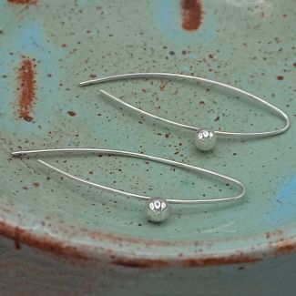Handmade Silver Ball Dangle Earrings