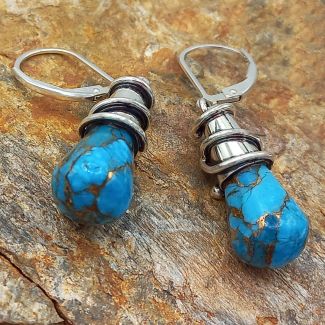 Turquoise Unusual silver earrings