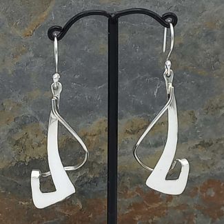 Handmade Twisting Strand Silver Earrings