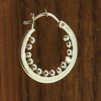 Unusual Sterling silver hoop