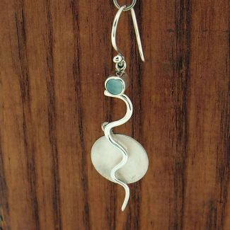 Chalcedony Flame Silver Earrings (734)