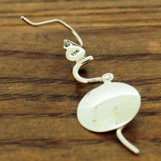 Chalcedony Flame Silver Earrings (734)