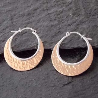 Sterling Silver Hoops with Copper