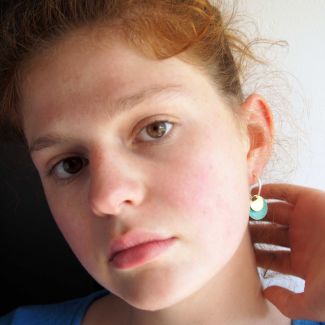 Handmade Silver Patina  Copper Earrings