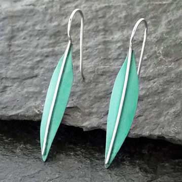 Unusual Patina Silver Earrings