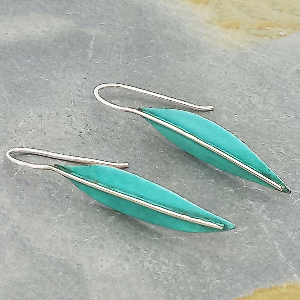 Sterling silver with copper Mexican earrings