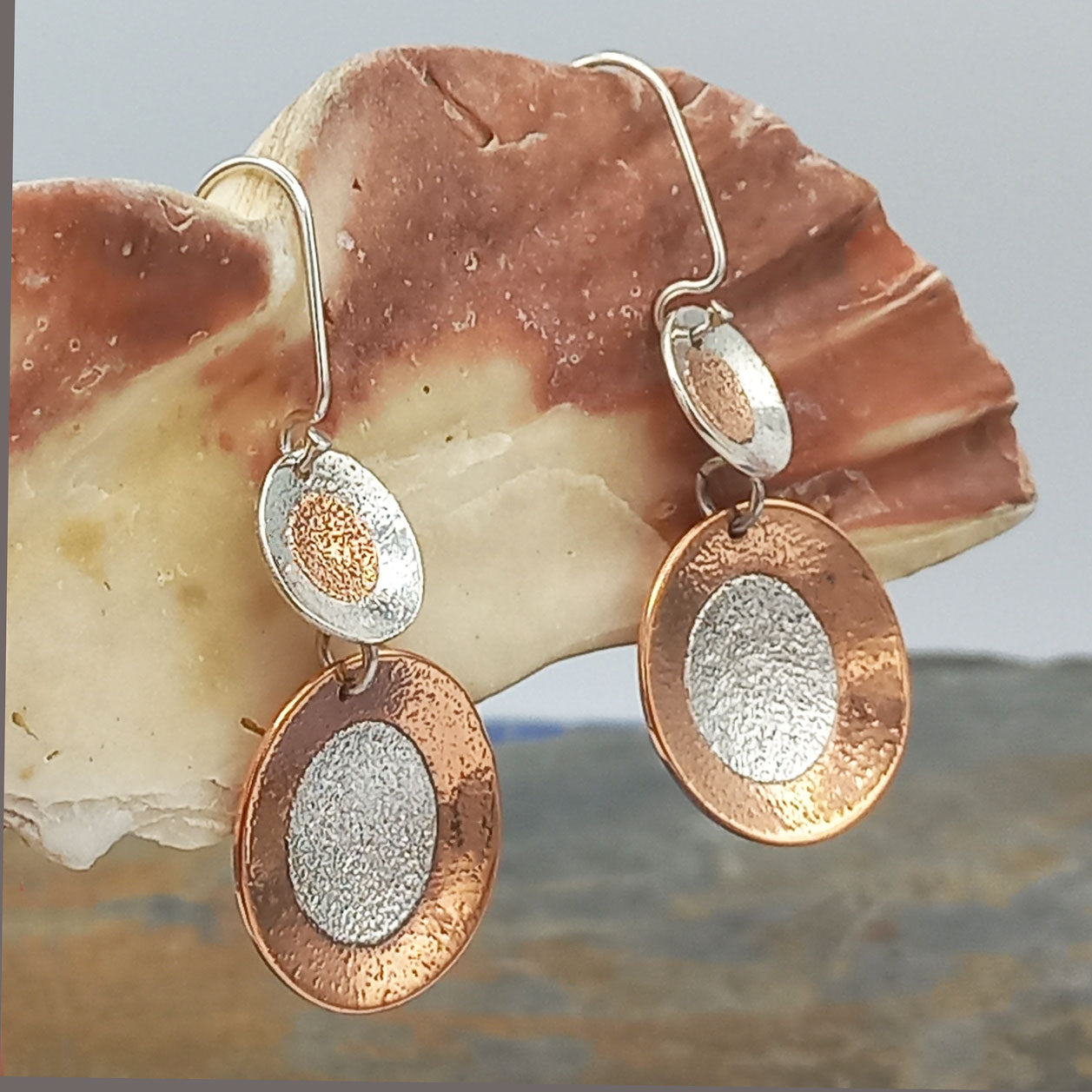Invertido Sunset Silver Drop Earrings (773) Secondary image