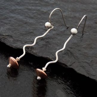 Giro Silver Copper Twist Earrings 