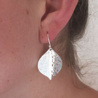 Mexican silver leaf earrings
