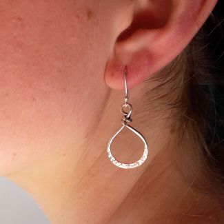 Hammered Hoop Mexican silver jewellery