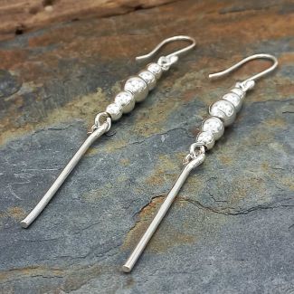 Cascading Balls Silver Earrings