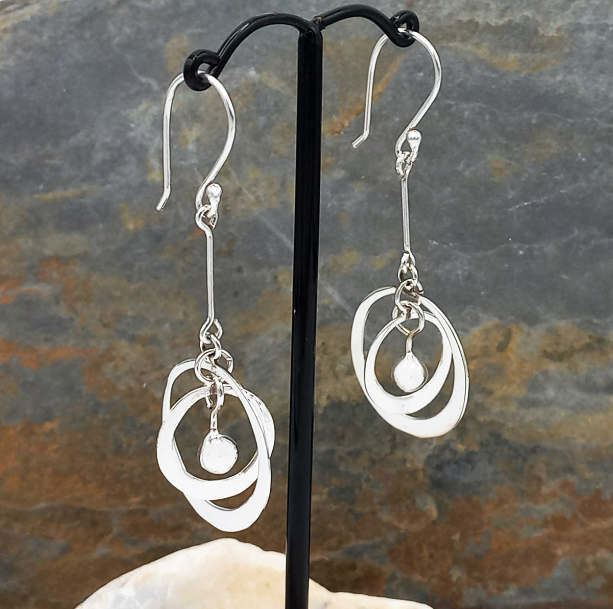 Handmade sterling silver dangle earrings