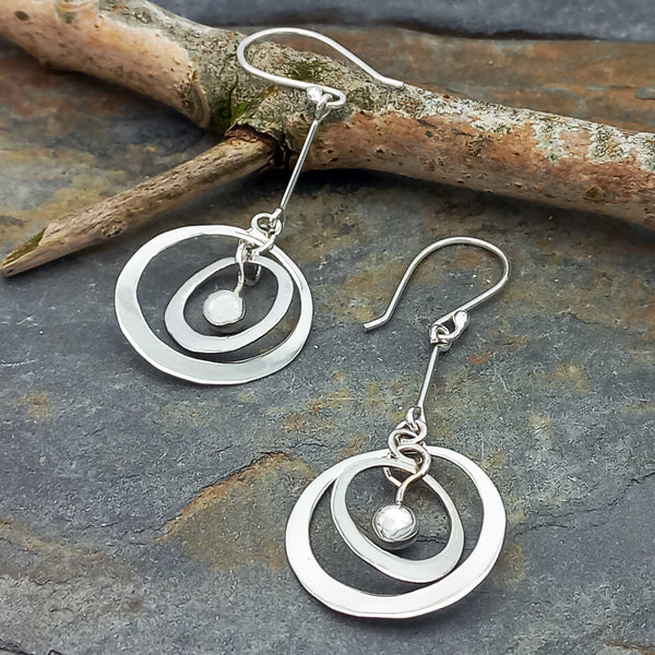 Saturn Silver Earrings