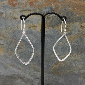 Mexican Silver Diamond Beaten earrings
