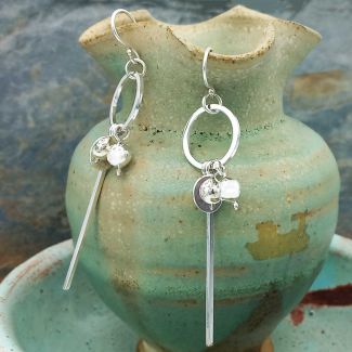 Unusual Silver Ball Earrings