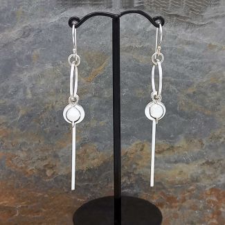 Circle Strand Silver Earrings