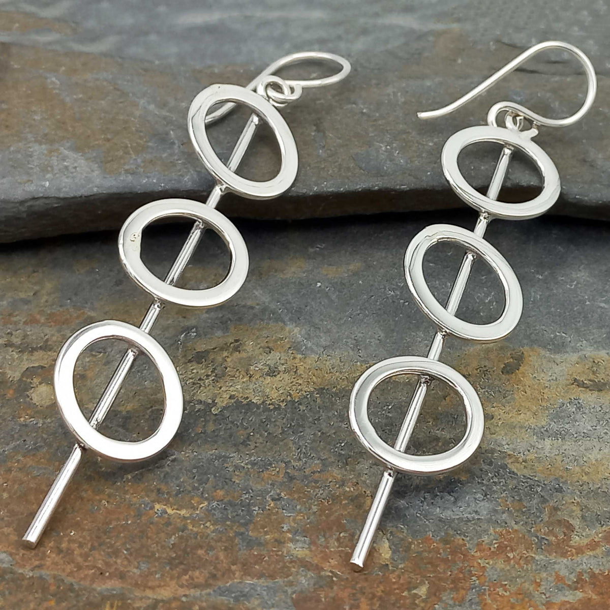 Circle handmade statement earrrings