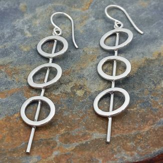 Handmade circle long earrings