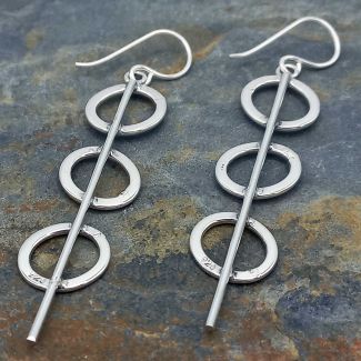 Circle Trio Silver Earrings (805)