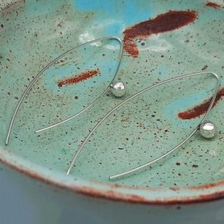 Unusual silver ball earrings