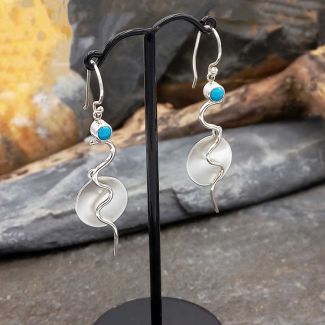 Turquoise Silver Drop Earrings