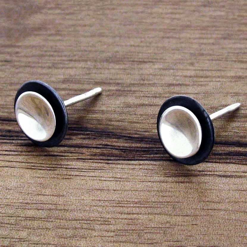 Sterling Silver Oxidised Studs