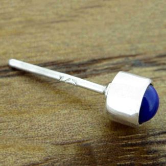Lapis Lazuli 4mm Silver Stud Earrings (80)