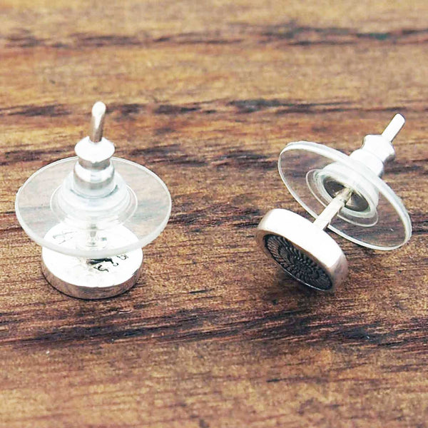Ammonite fossil studs with backs