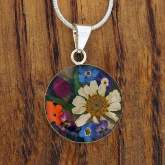 Real flower sterling silver Pendant