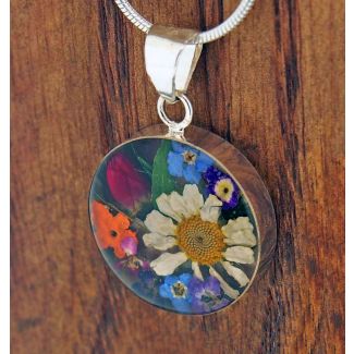 Flower silver pendant