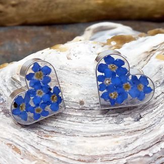 handmade forget-me-not stud earrings