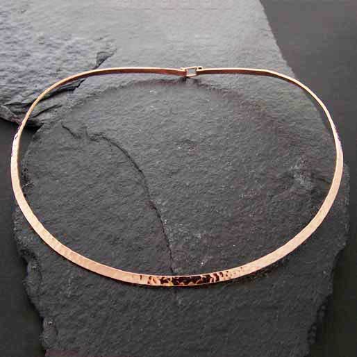 Hammered Copper Choker with Clasp